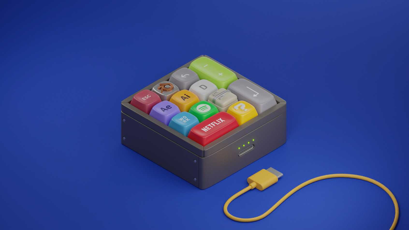 可爱的迷你键盘  色彩创意动画