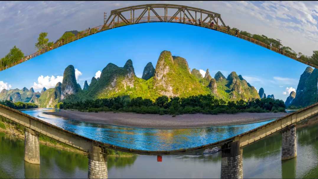 桂林漓江铁路桥特效