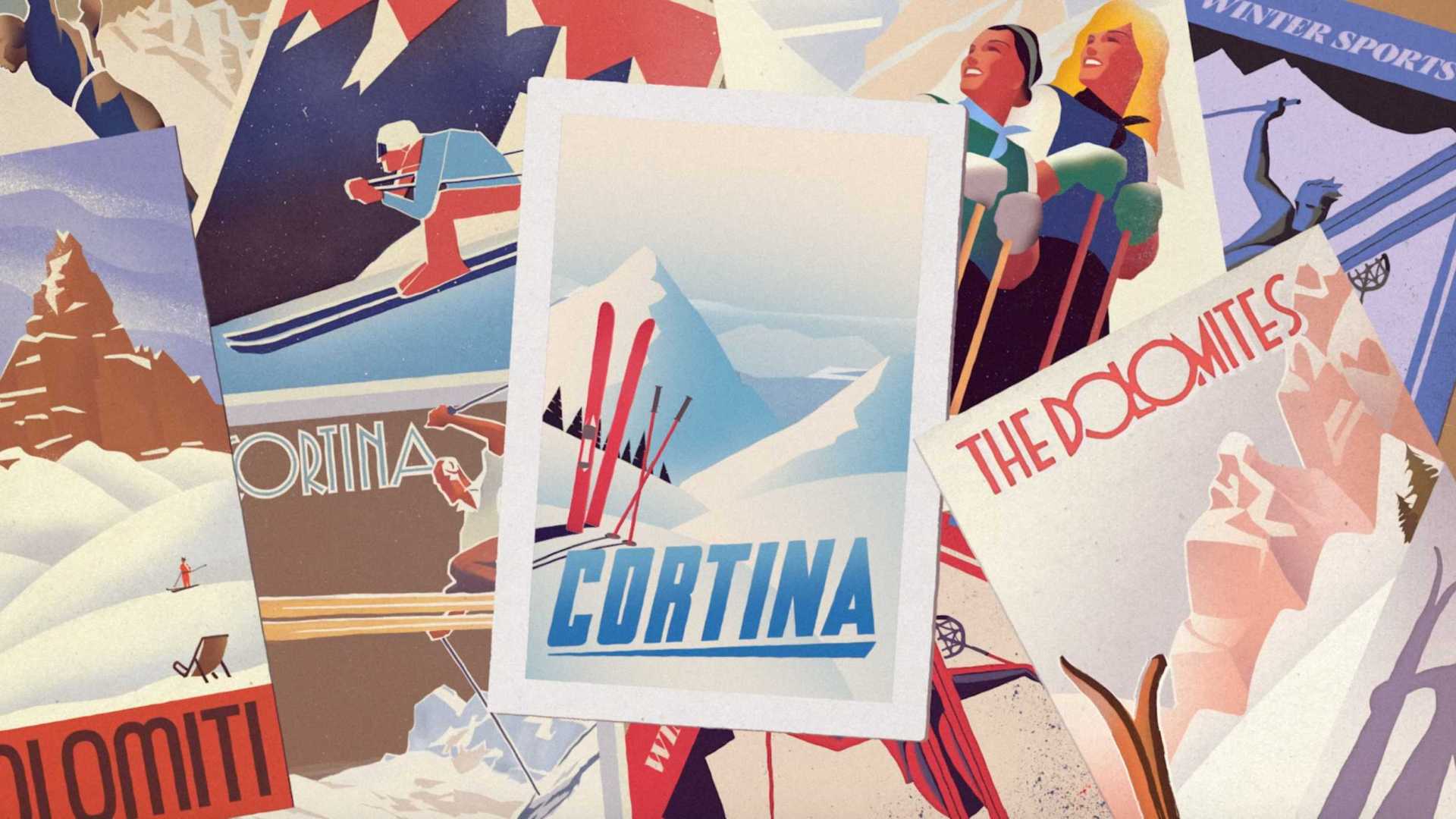 2021年滑雪世界锦标赛复古动画广告