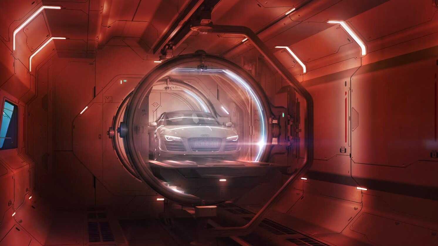 C4D创建超写实汽车太空仓（奥迪出生广告片）场景渲染第2节