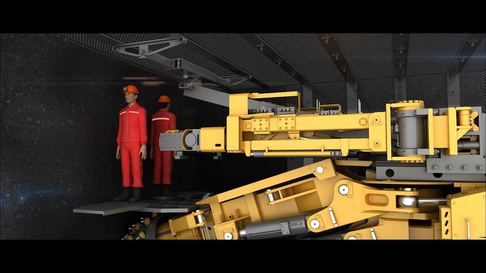 煤矿机械设备矿山开采设备工业机械原理三维演示动画-北京工业机械三维动画制作