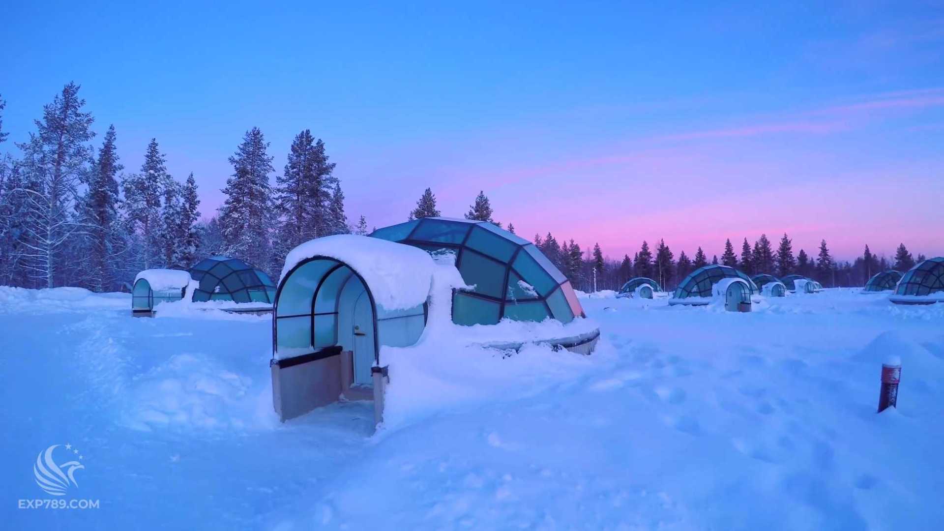 4K芬兰美景！雪山、冰屋、麋鹿