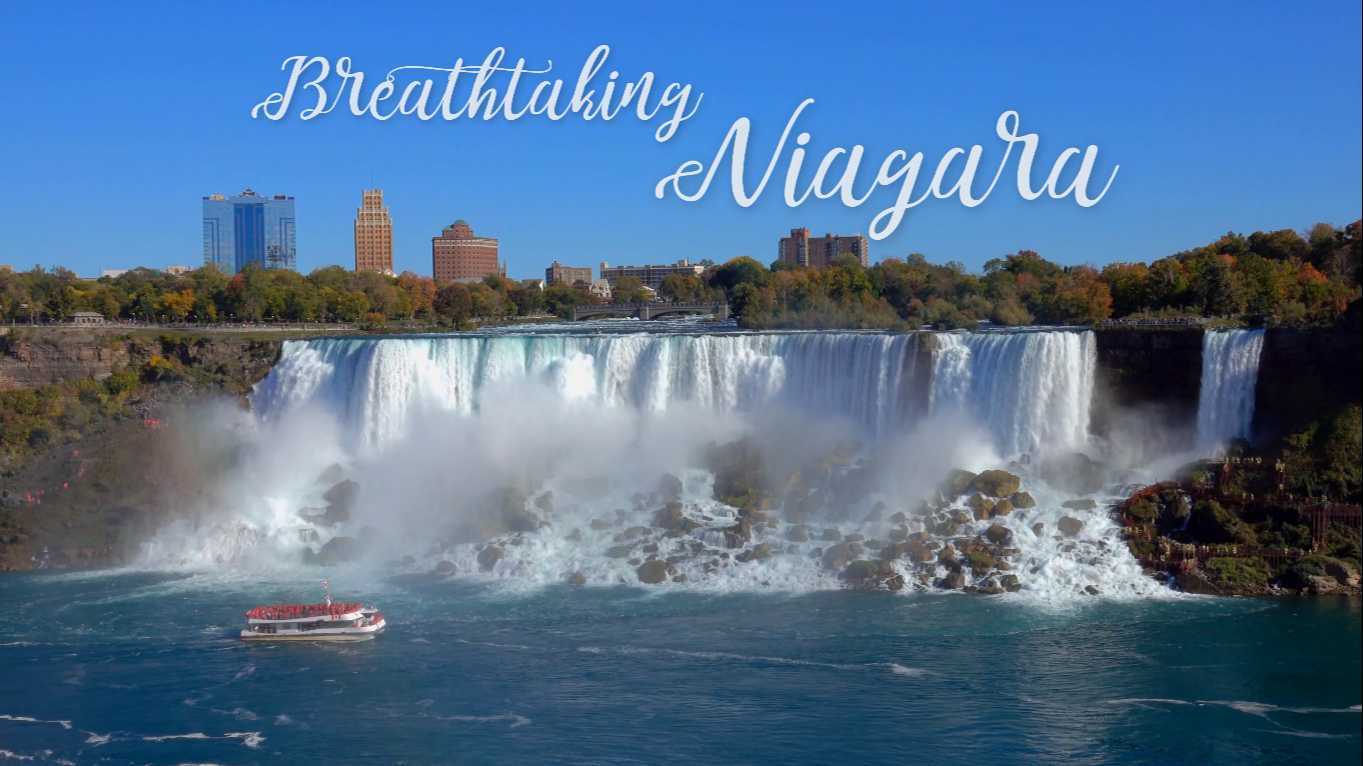 【4K】壮阔的尼亚加拉大瀑布：马蹄瀑布，美国瀑布和新娘面纱瀑布