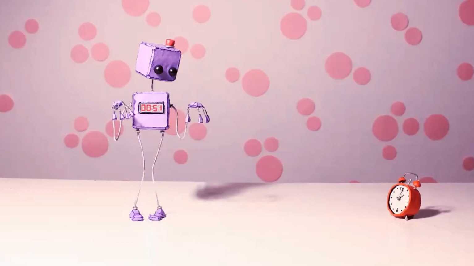 创意脑洞定格动画《机器人和小闹钟》