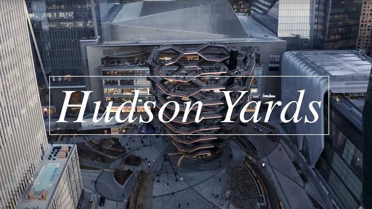 美国地标建筑大气航拍Hudson＆Vessel