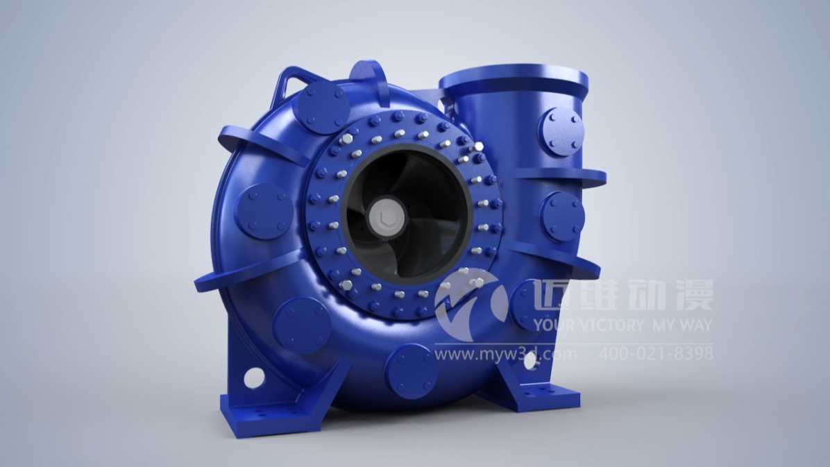 水处理泵阀产品陶瓷渣浆泵动画三维展示短片-工业动画制作公司
