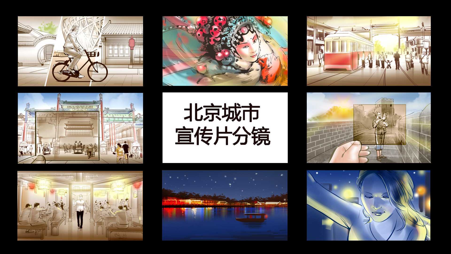 北京城市宣传片分镜，分镜与成片对比