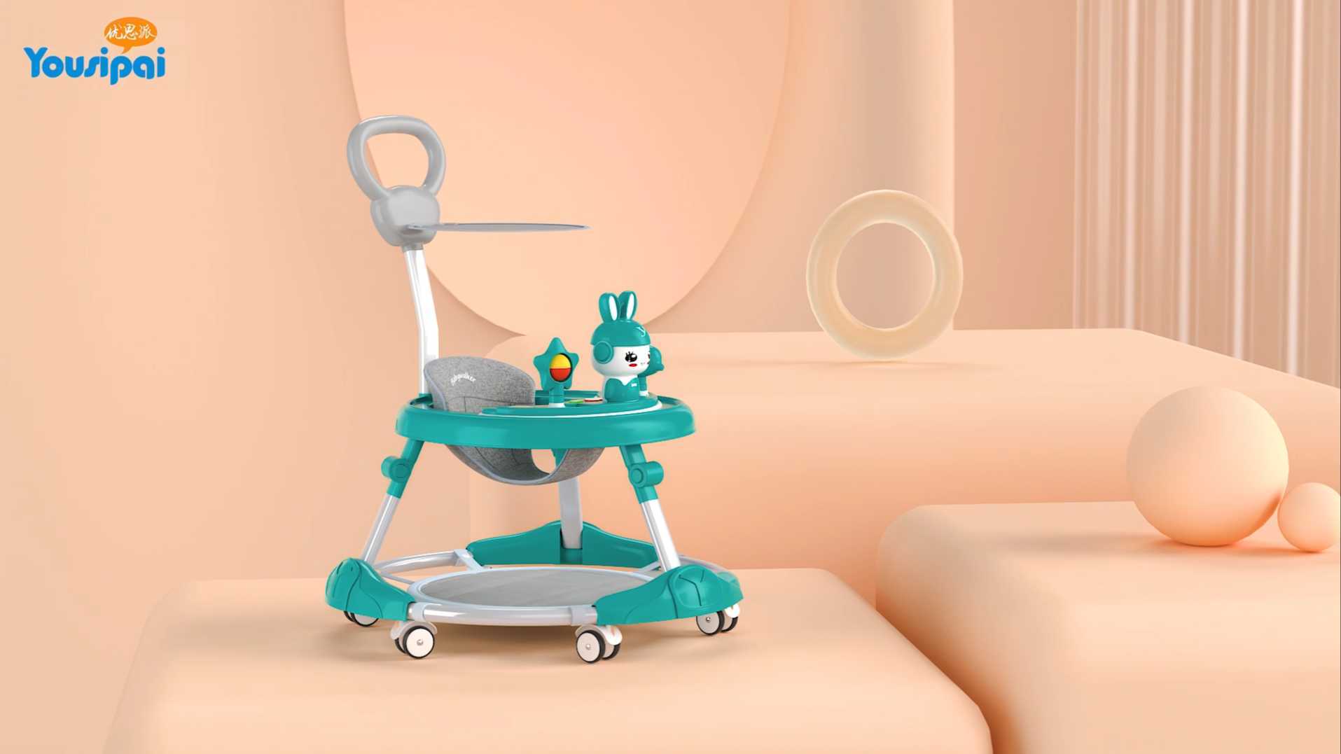 婴儿学步车三维产品动画