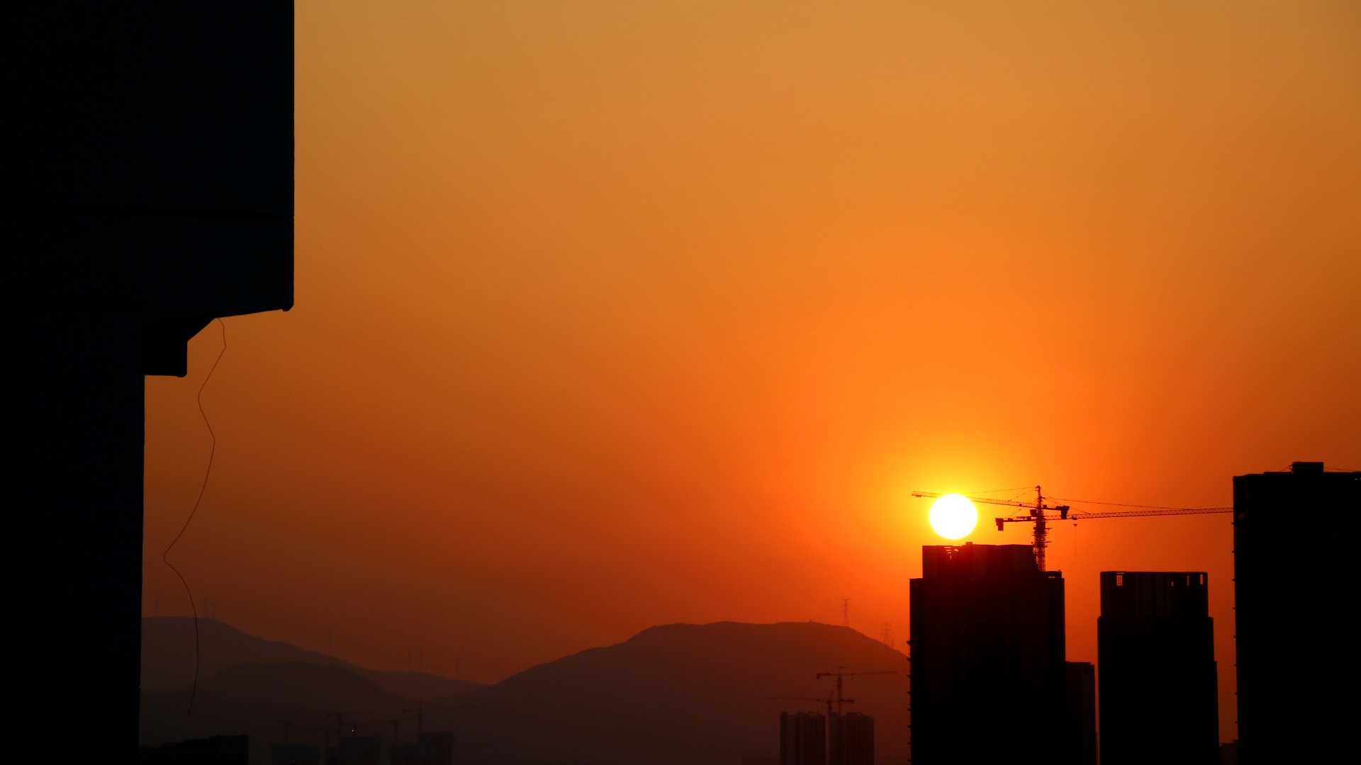 日落夕阳延时摄影