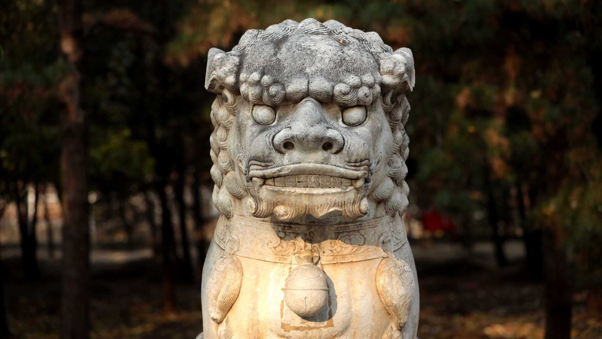 北京十三陵、神路石像生狮子延时