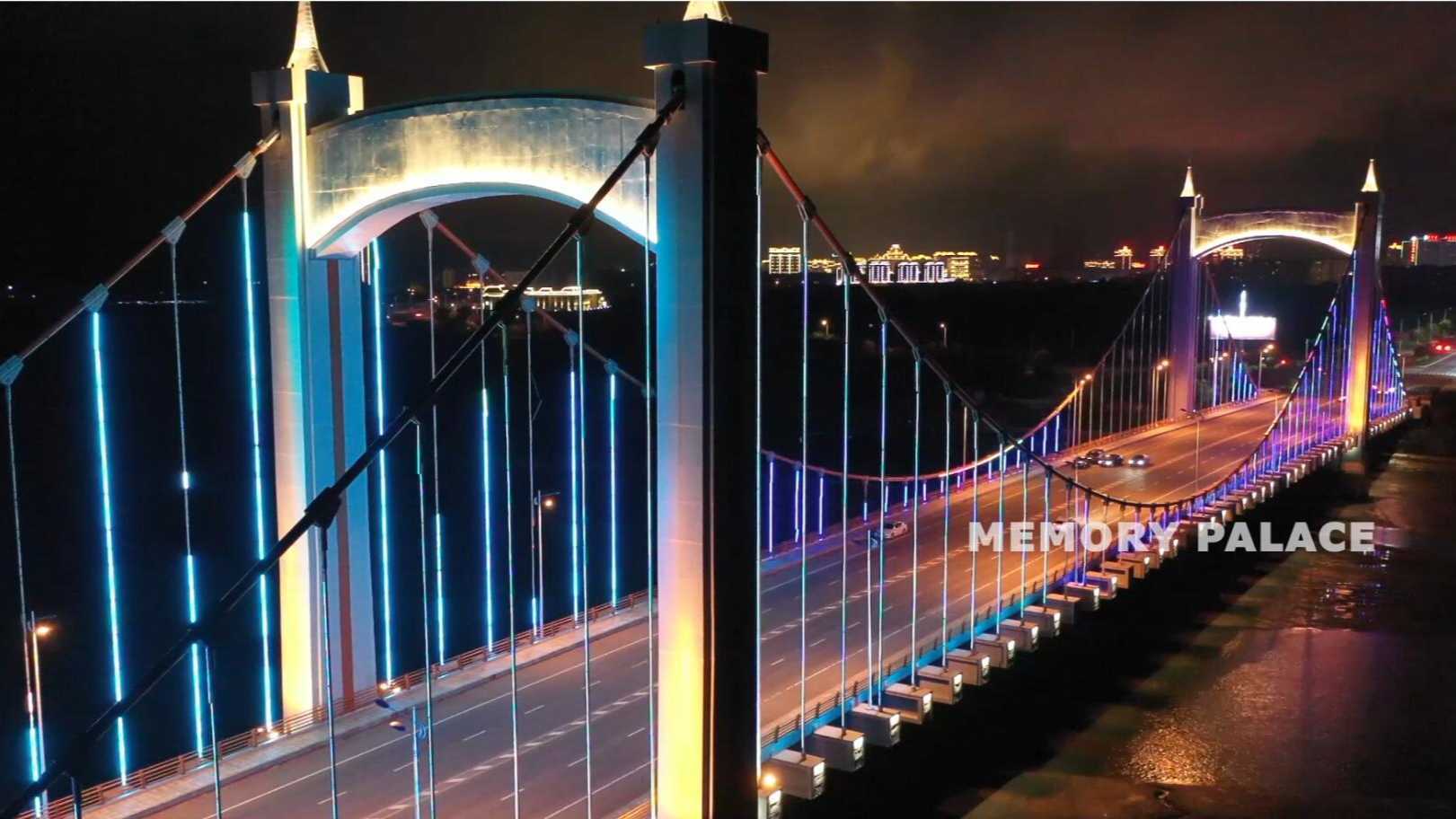大连庄河夜景七色光的桥VLOG
