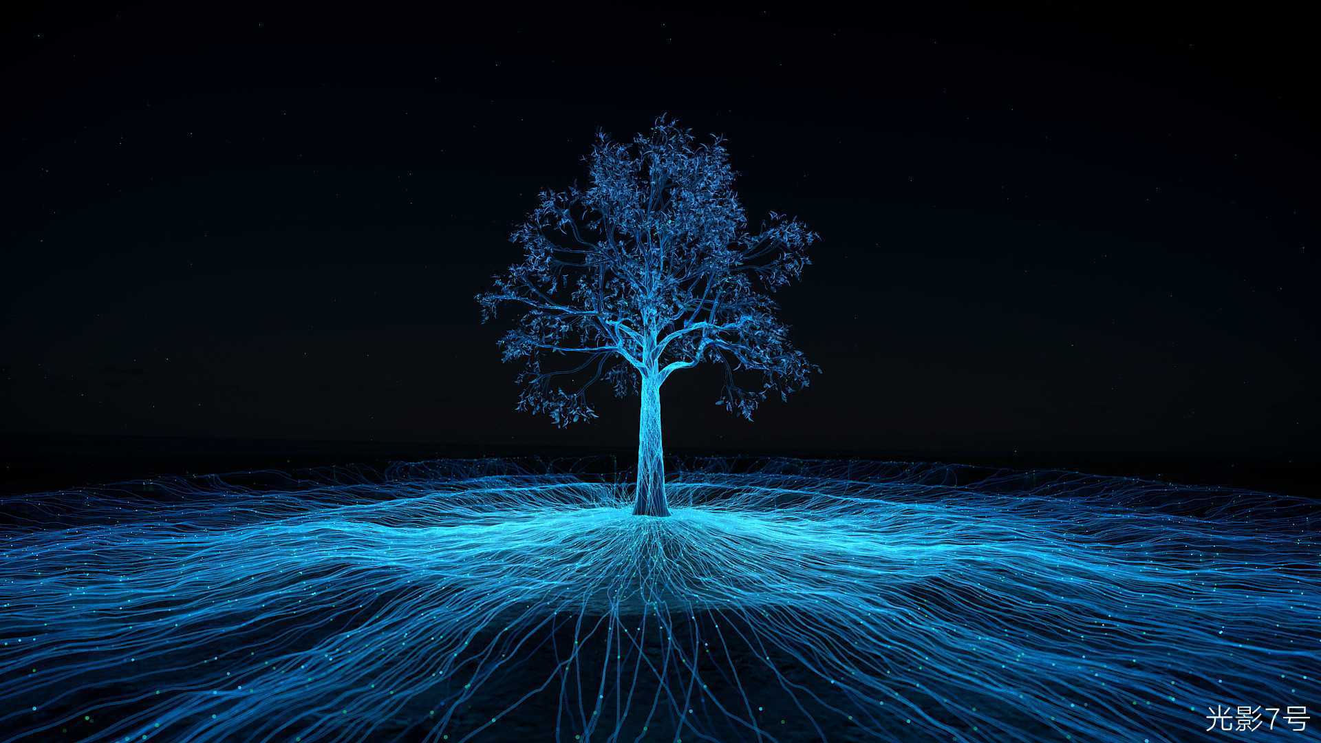 粒子光线生长树--C4D粒子光线特效