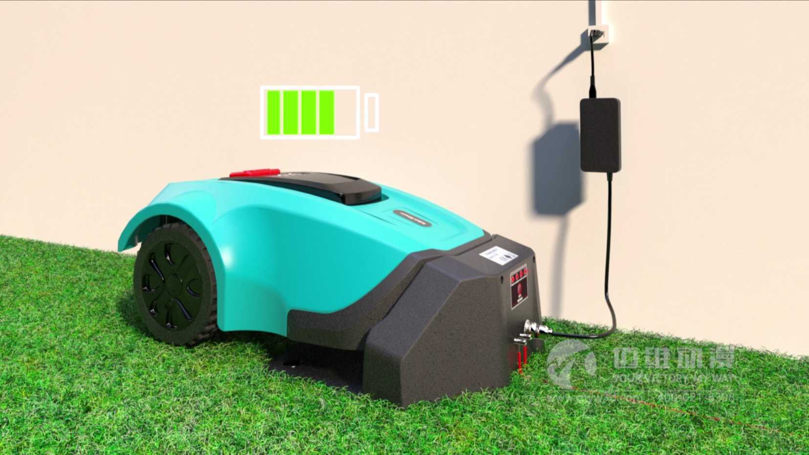 庭院草坪修剪智能割草机器人产品功能三维展示-工业动画制作公司