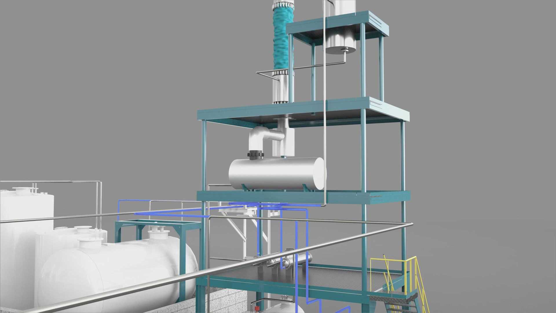 化工厂化工设备生产加工工艺流程三维动画