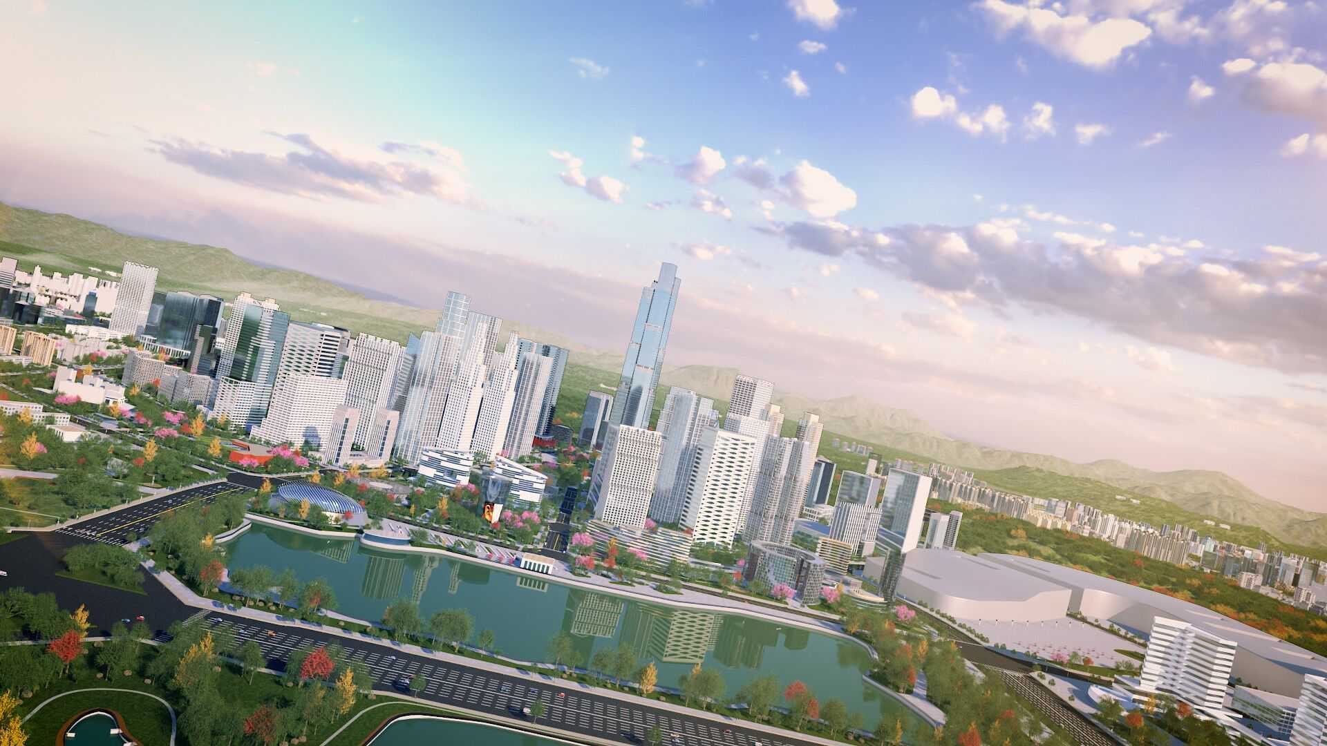 中海成都天府新区489米超高层项目综合机电工程3D施工投标动画演示