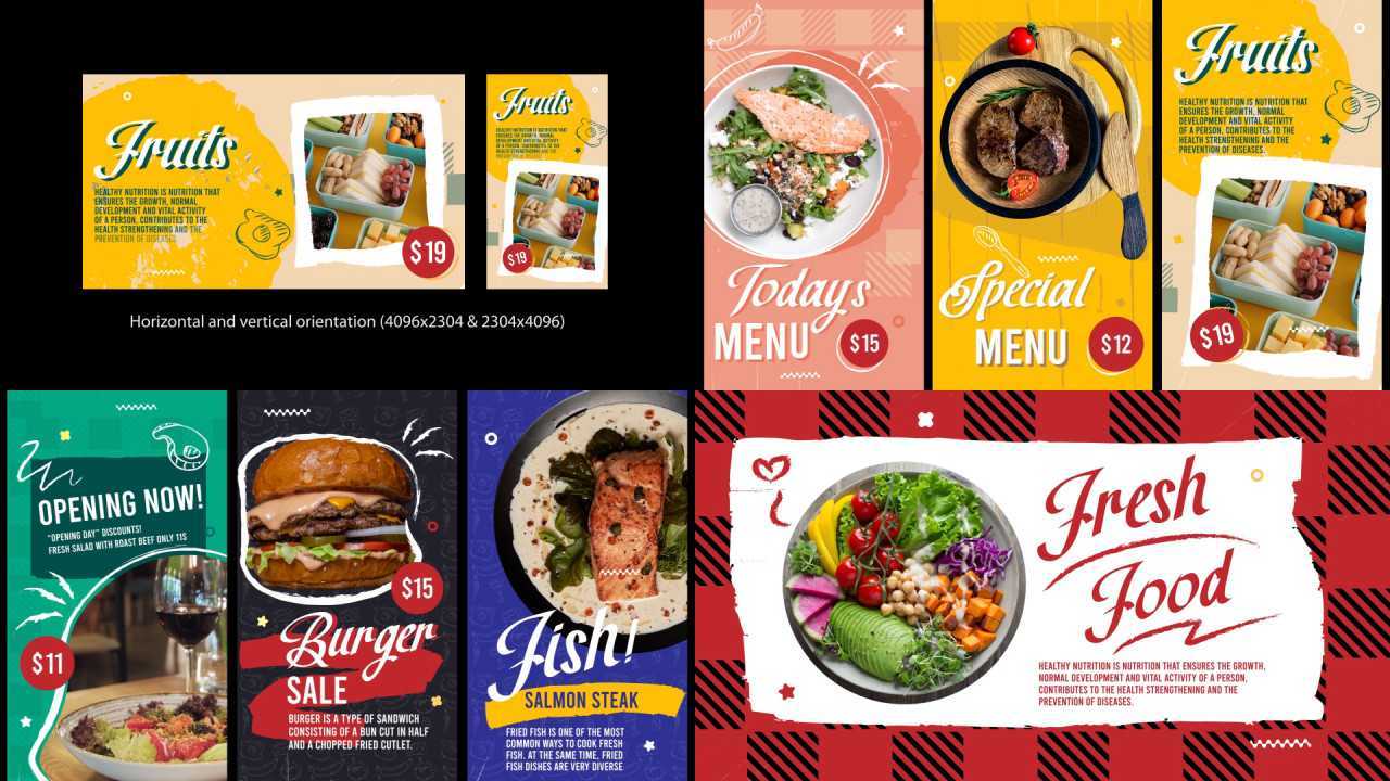 AE模板 | 以食物为主题幻灯片展示新餐厅菜单宣传片
