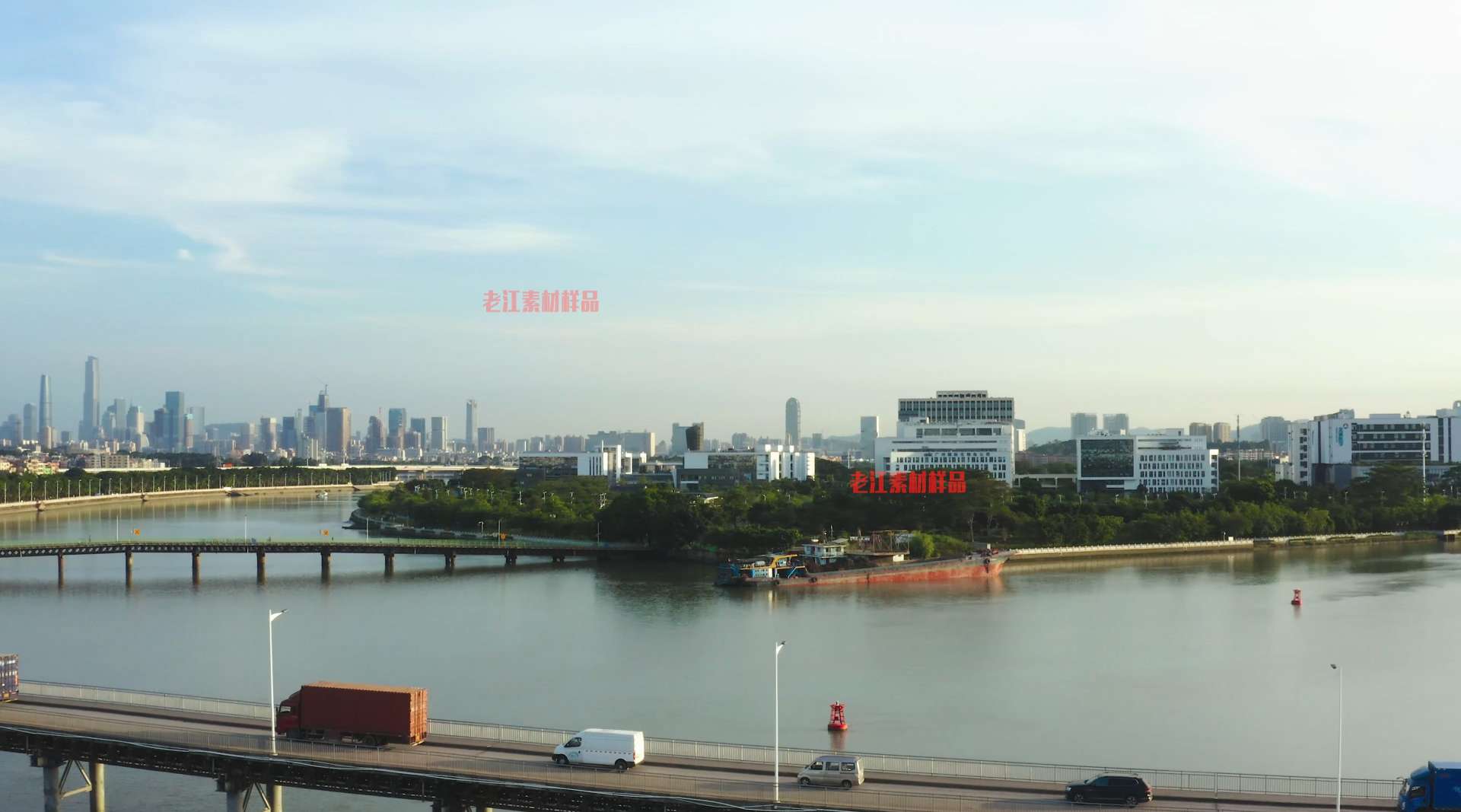 4K航拍广州市广州国际生物岛
