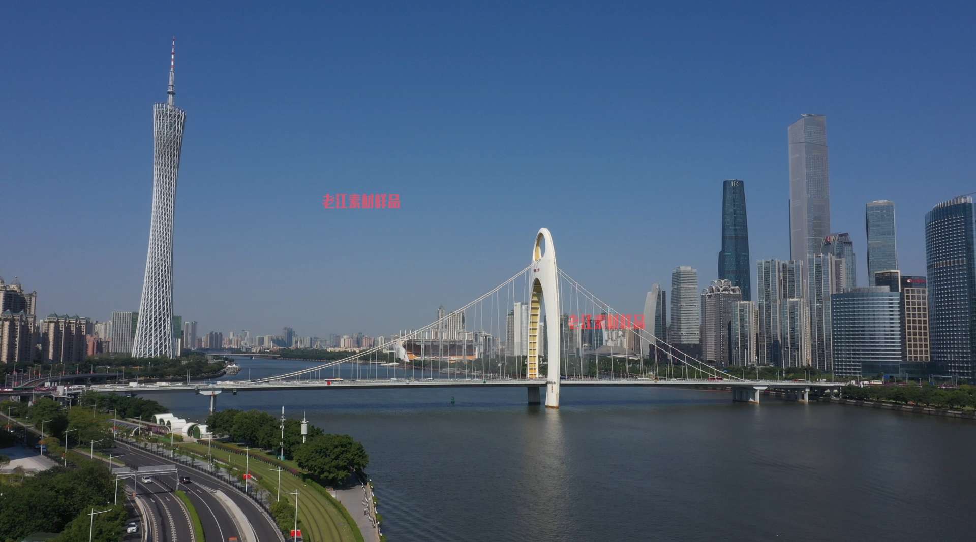 4K航拍广州猎德大桥
