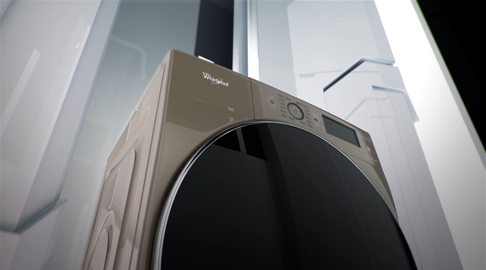 惠而浦光芒系列滚筒洗衣机产品三维动画