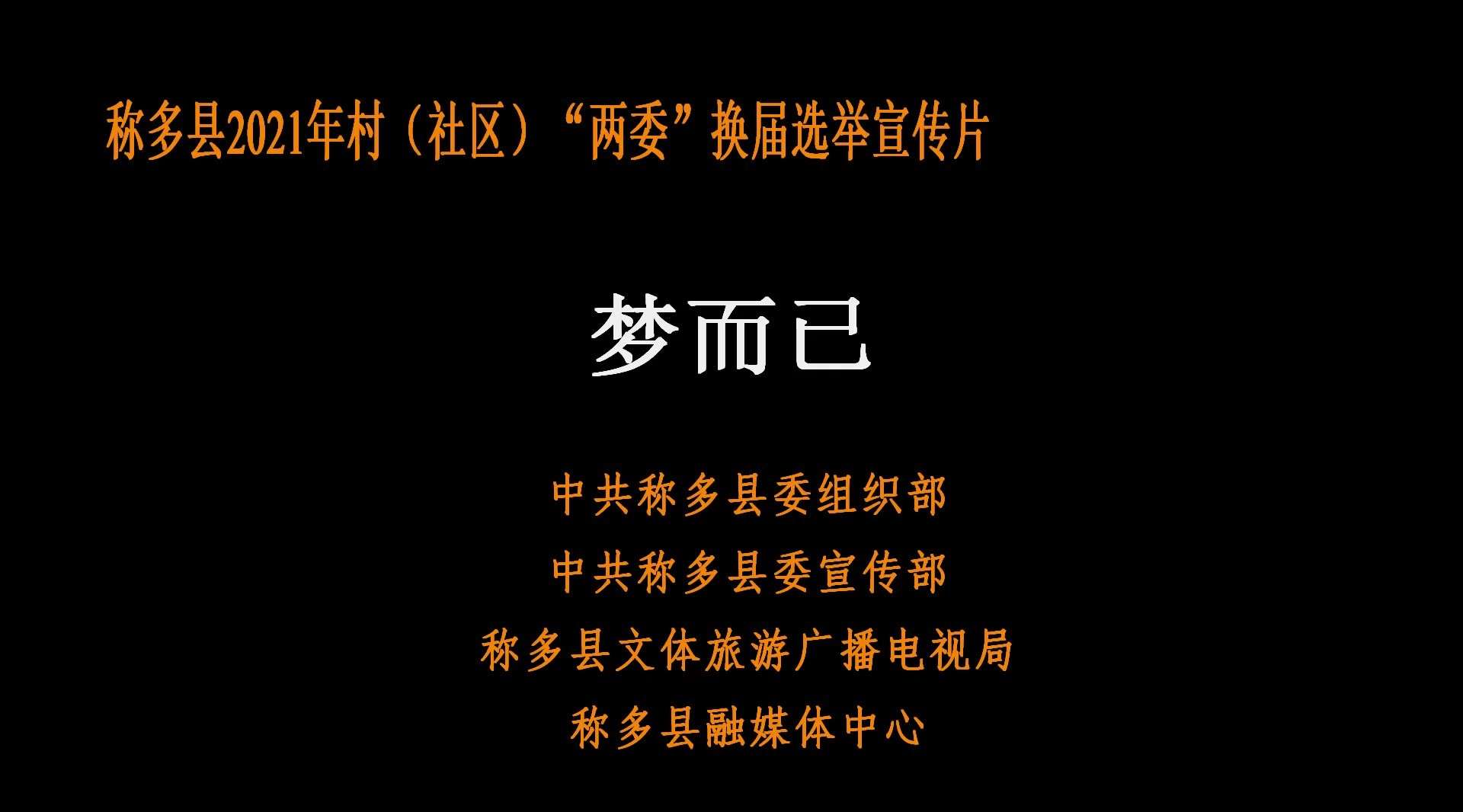 称多县2021年村（社区）“两委”换届选举宣传片《梦而已》