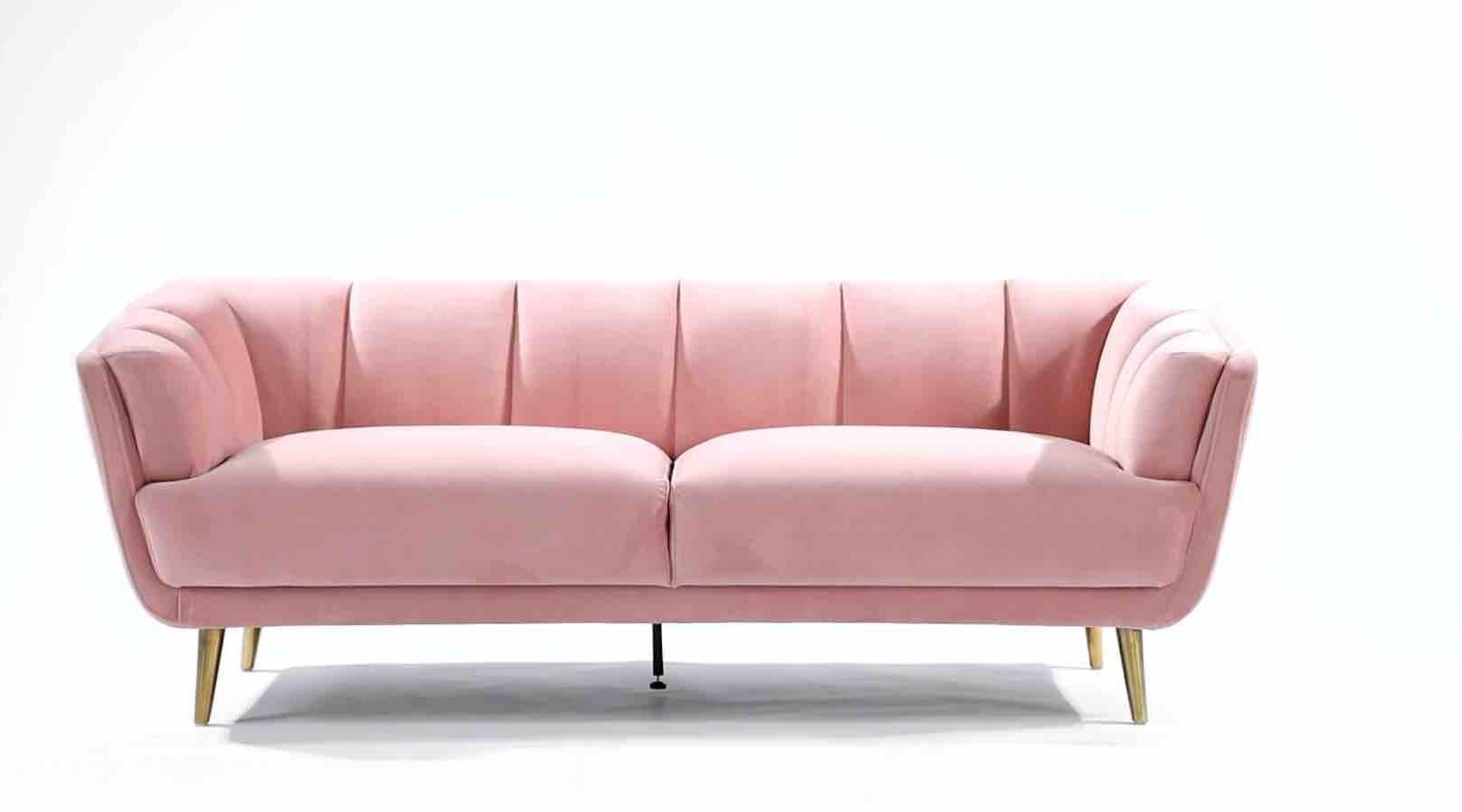 白底粉红色沙发