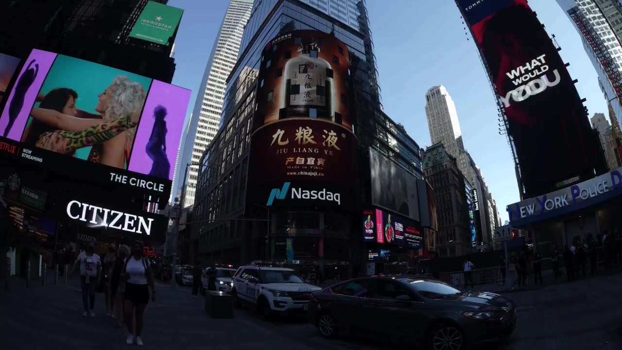 一二映像：纽约时代广场 纳斯达克大屏15秒，纽约时代广场纳斯达克大屏广告