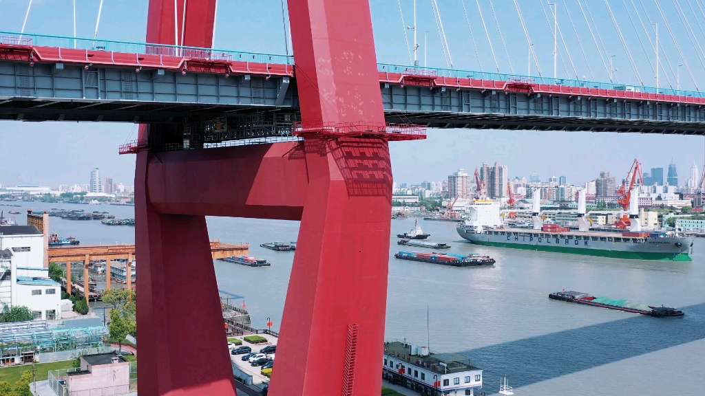 航拍上海-杨浦大桥