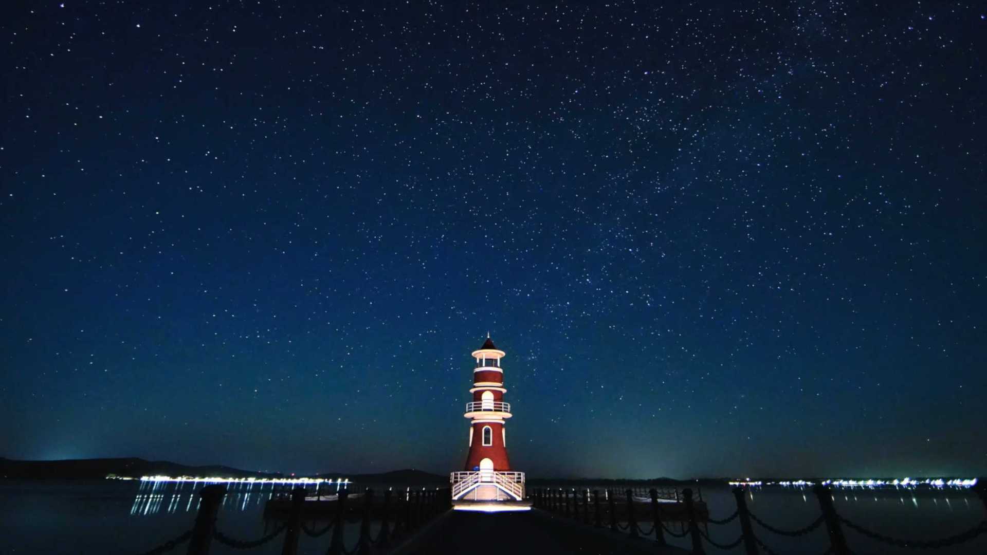 夜景灯塔