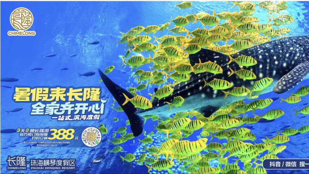 上海地铁鲸鲨3维展示视频光影走廊-B
