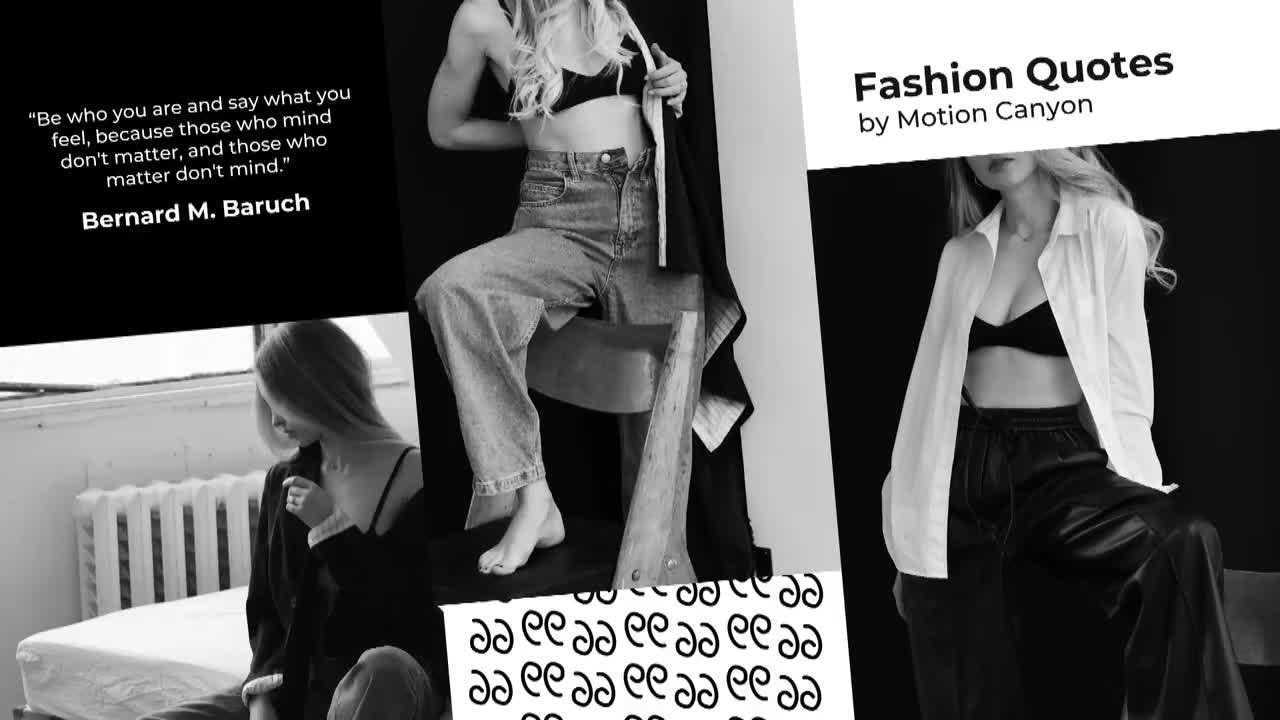 PR模板 | 分屏黑白时尚酷炫潮流服装造型标题展示大人物电影预告片片头