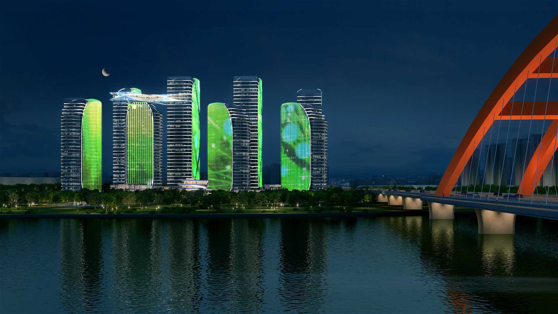 《复地·滨江金融中心》照明设计 | 三维动画