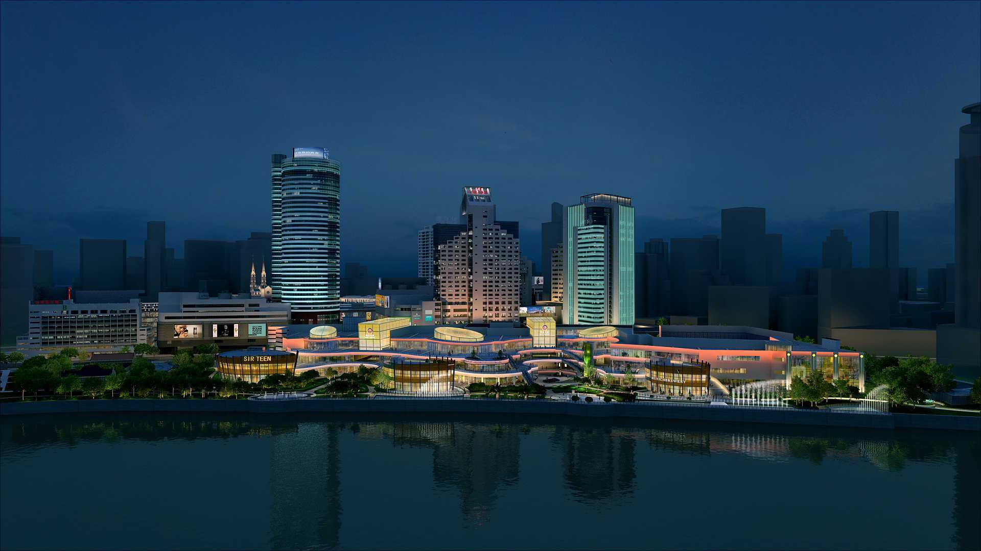 《宁波海曙区》灯光照明规划 | 三维动画