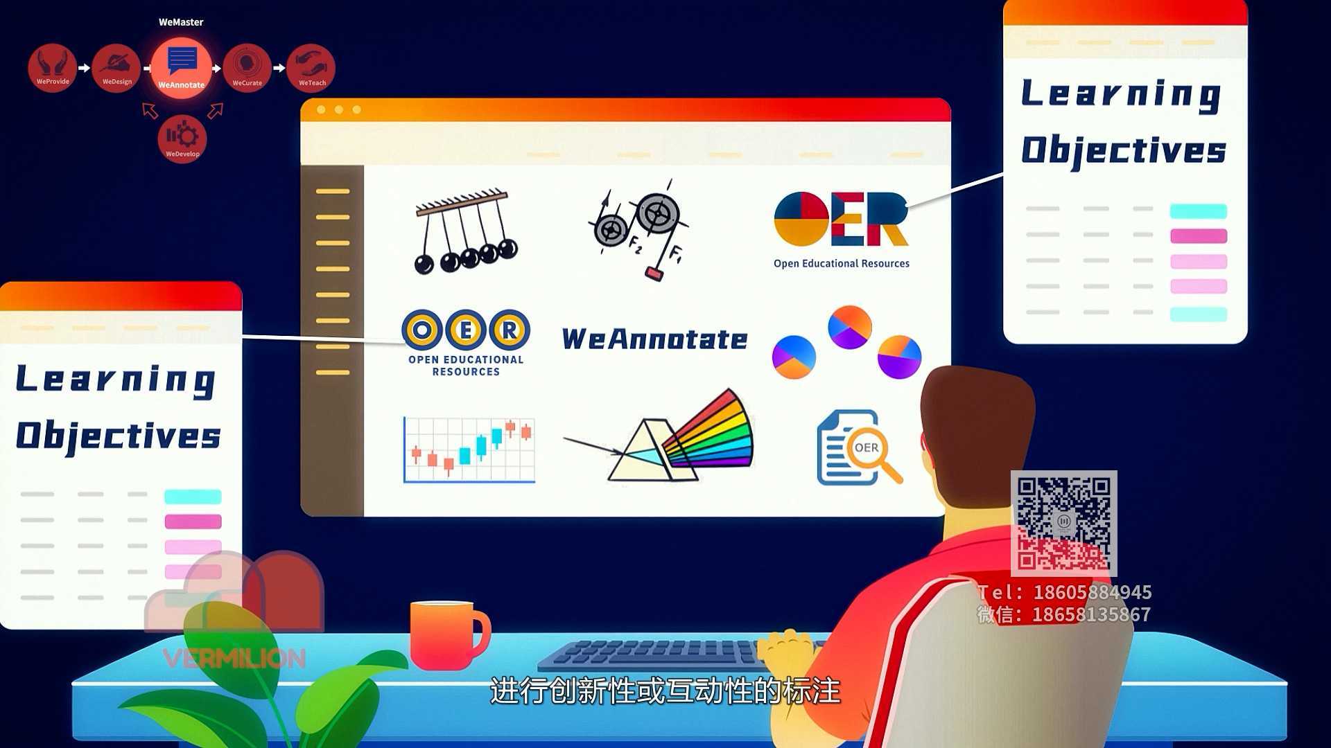 教育生态系统总览大数据平台宣传片互联网简约风格MG动画系统介绍