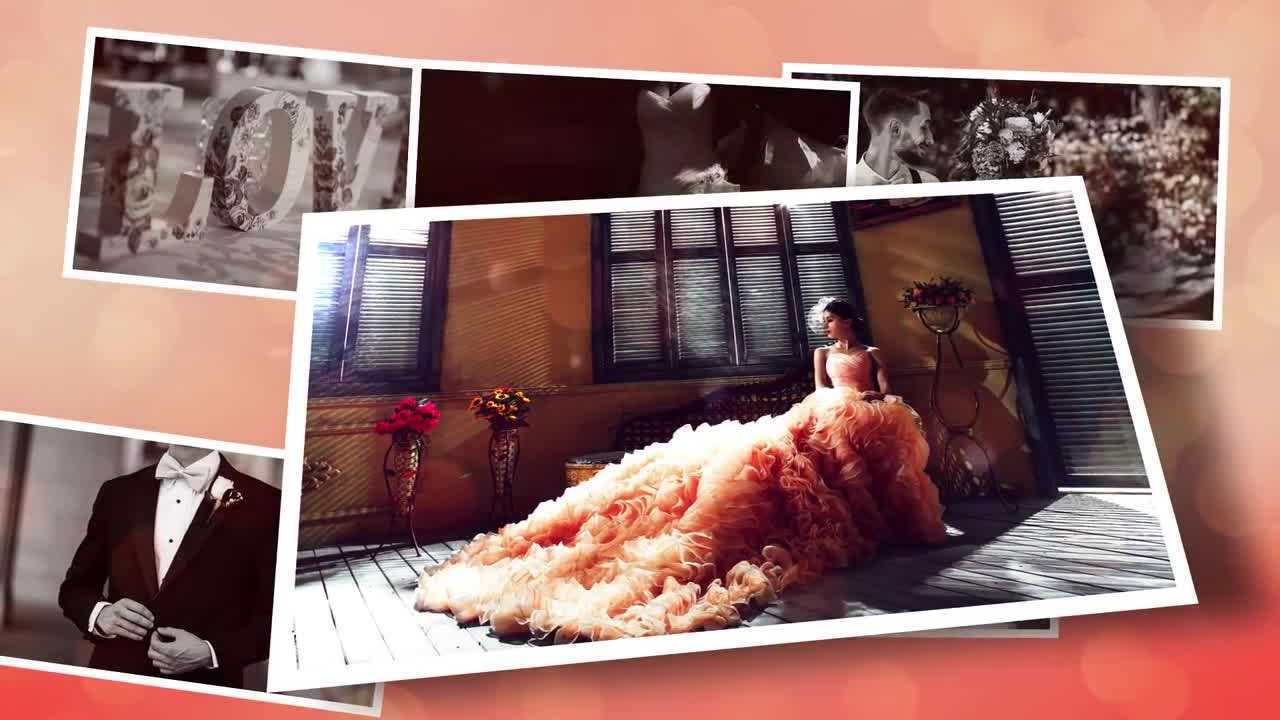 PR模板|华丽模板漏光效果浪漫婚礼图片视频回忆录片头开场