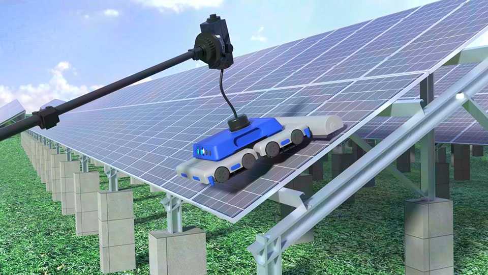 电池板新能源光伏清扫机器人深圳广州3d三维机械工业建筑演示动画视频制作设计公司