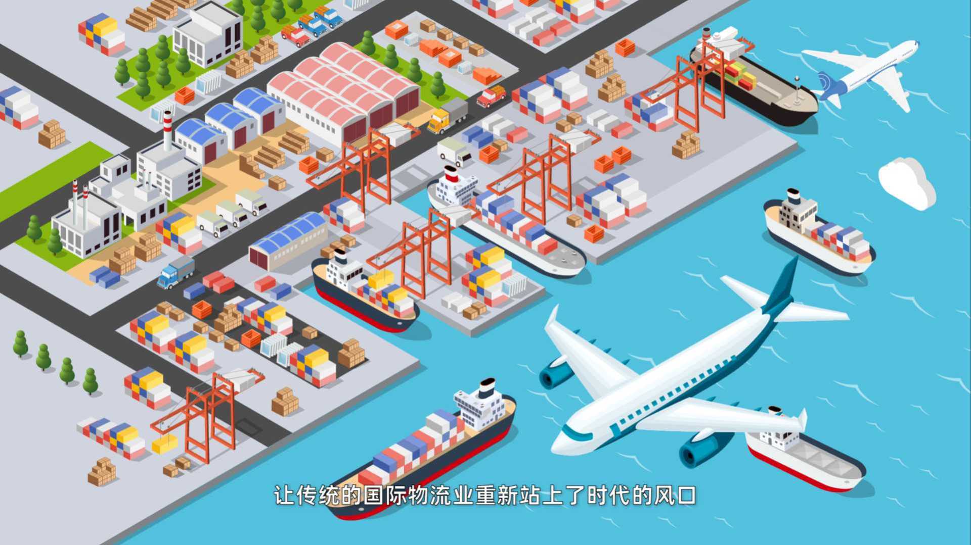国际物流|航运空运水运|运输平台系统|2.5D动画