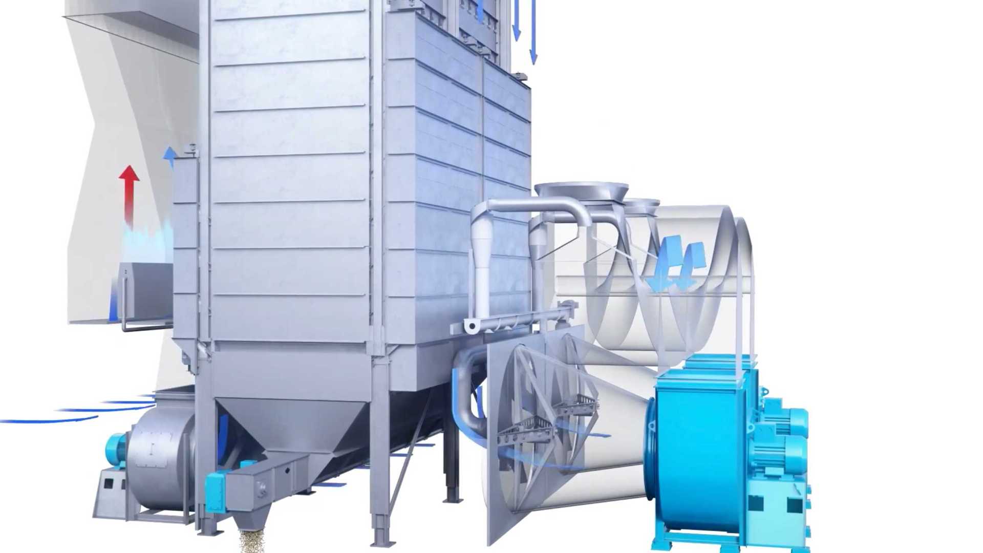 工业农业加热干燥烘干仓生产线机械机床设备演示工艺流程模拟3D三维动画制作公司