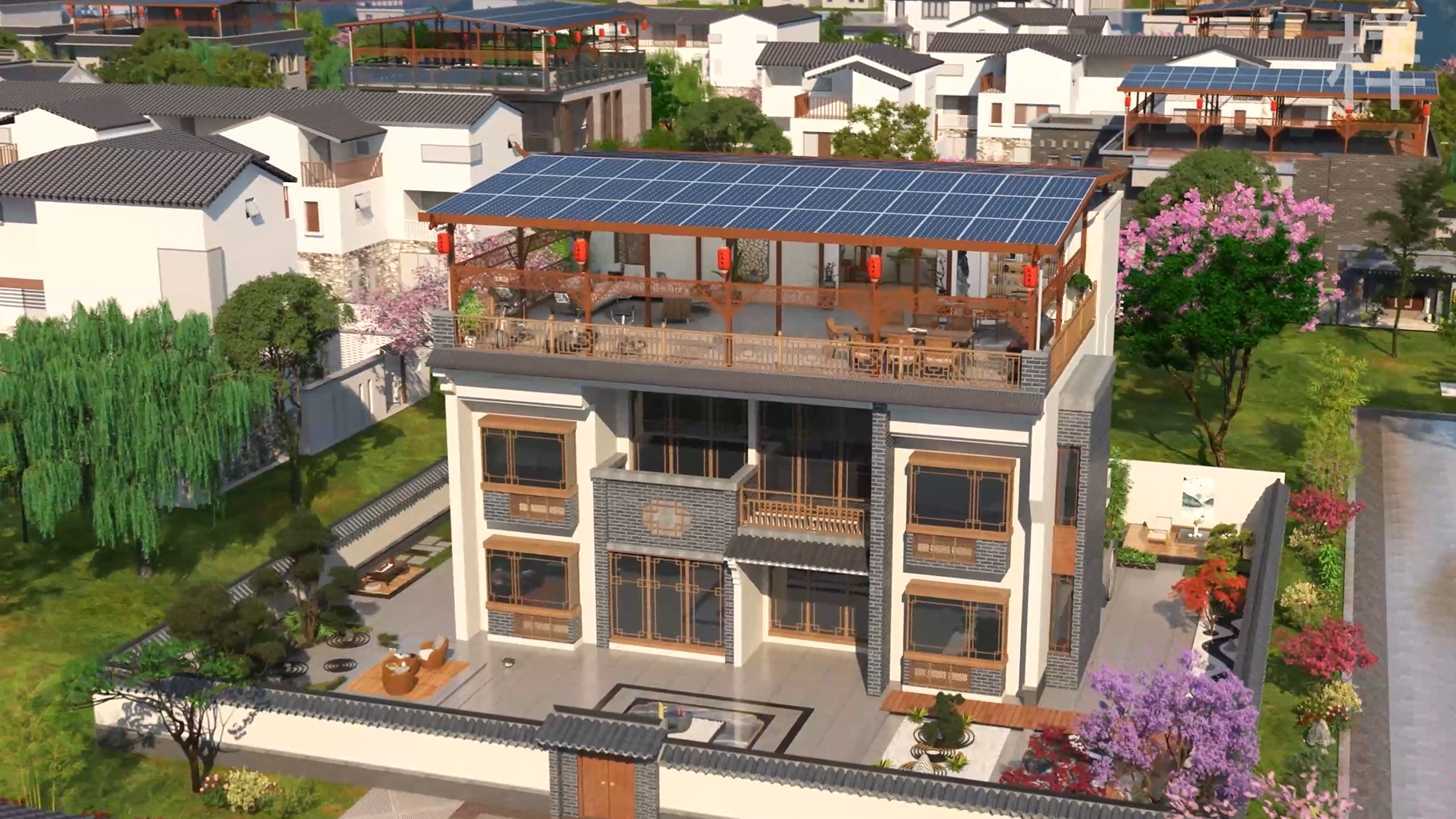 创维光伏太阳能户用光伏小阳楼宣传片-三维动画