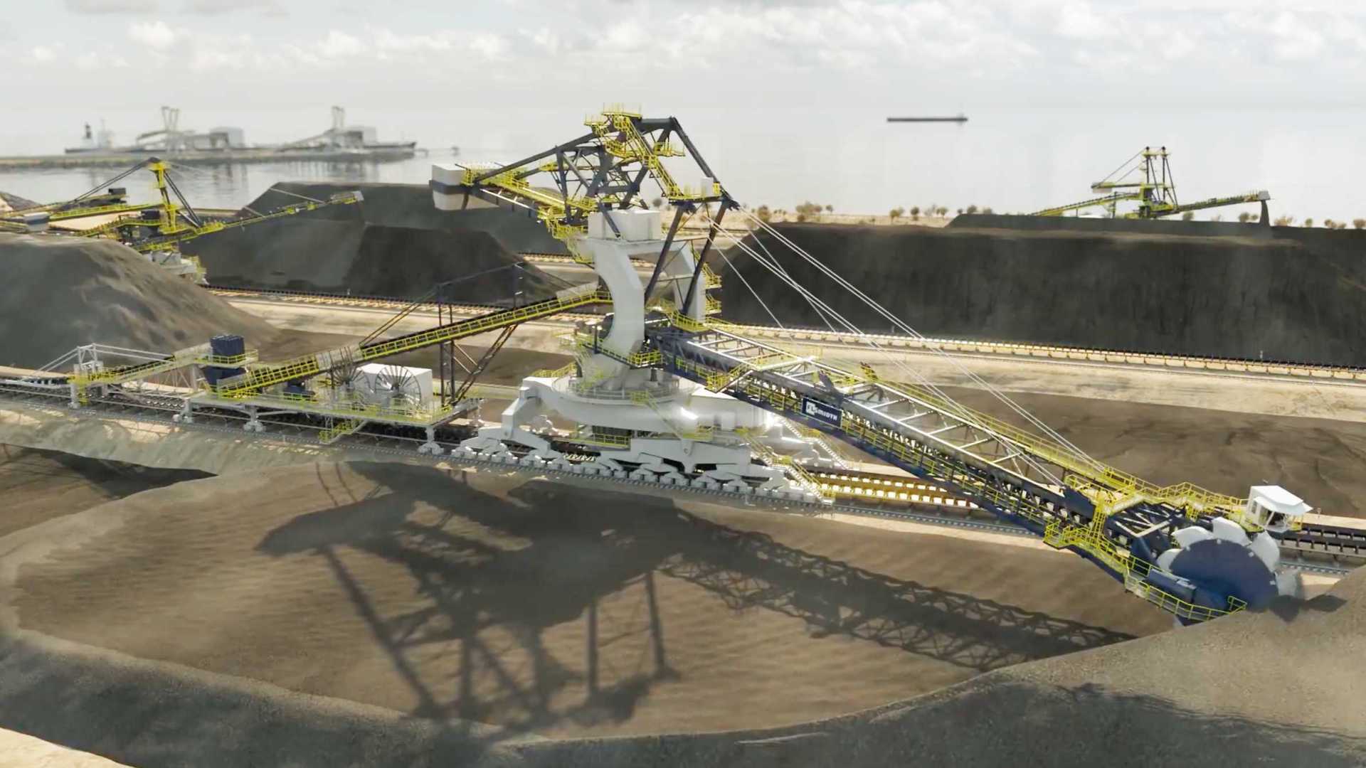 大型重工采矿运输工业生产线机械机床设备演示工艺流程模拟3D三维动画视频宣传片制作