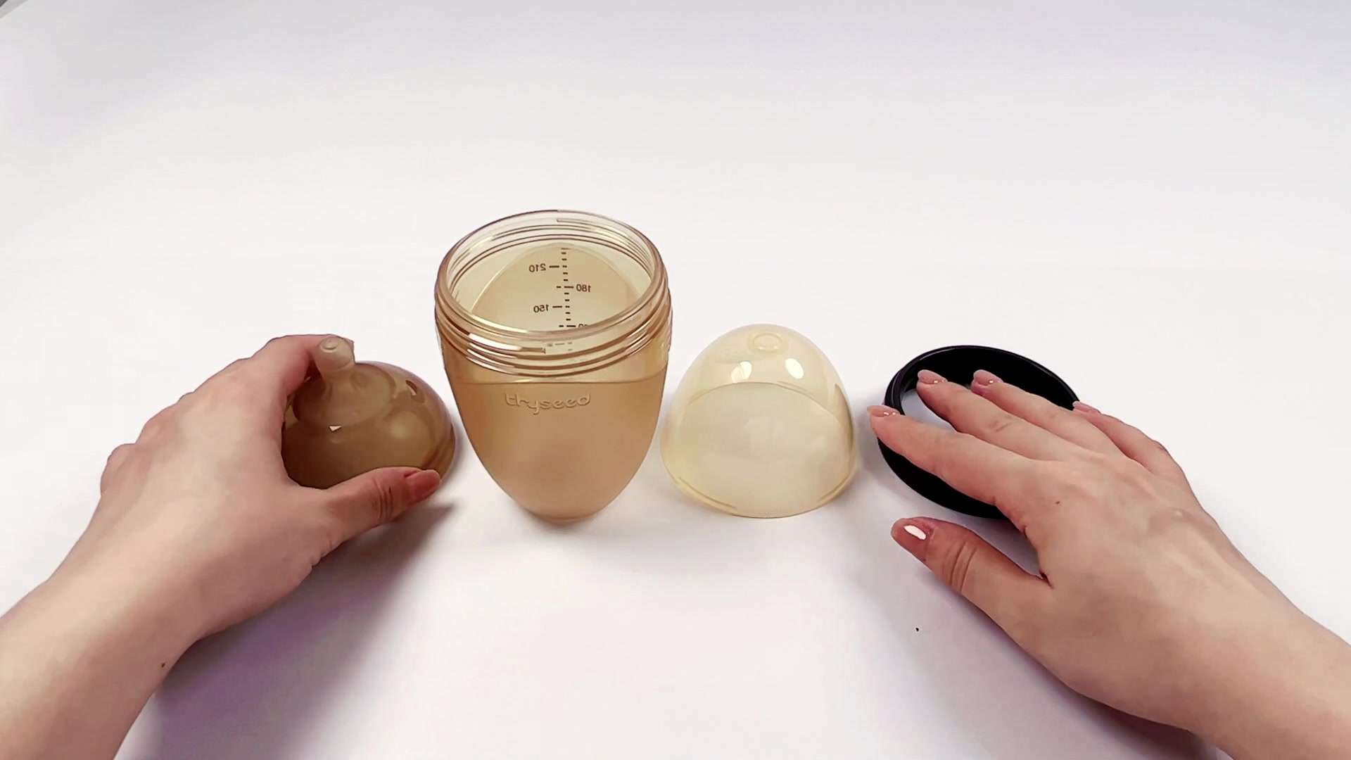 硅胶奶瓶安装方法（不含重力球）