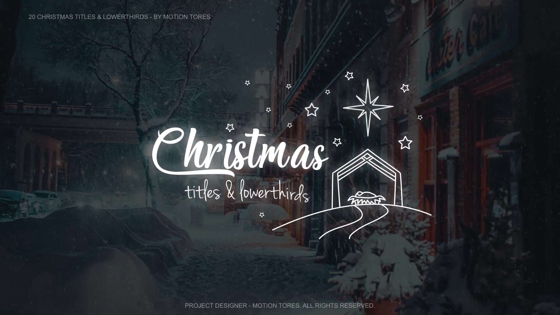 AE模板 | 雪花场景圣诞标题字幕介绍节日祝福开场