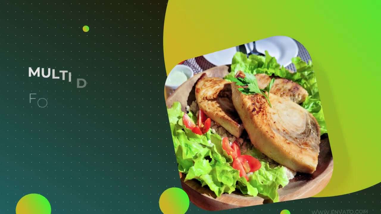 AE模板 | 创意美食餐饮蔬菜餐厅快餐宣传片动画