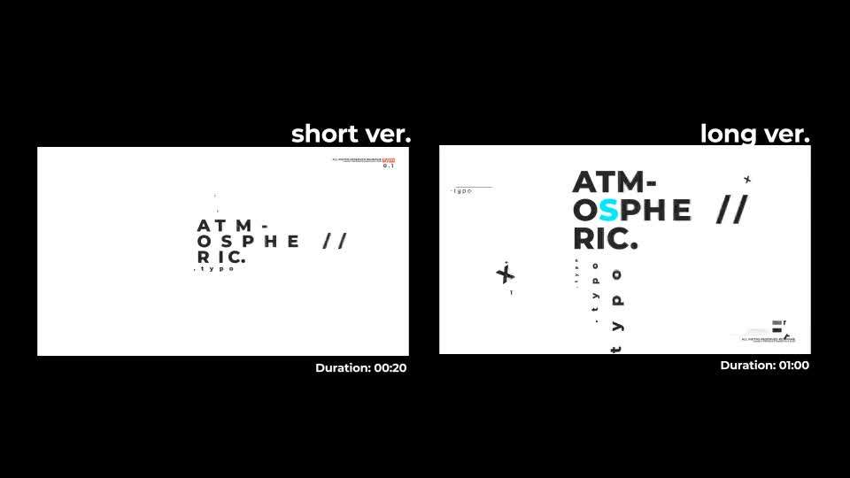 AE模板 | 分屏高级黑白风格文字动态动效创意大气打字机设计排版展示