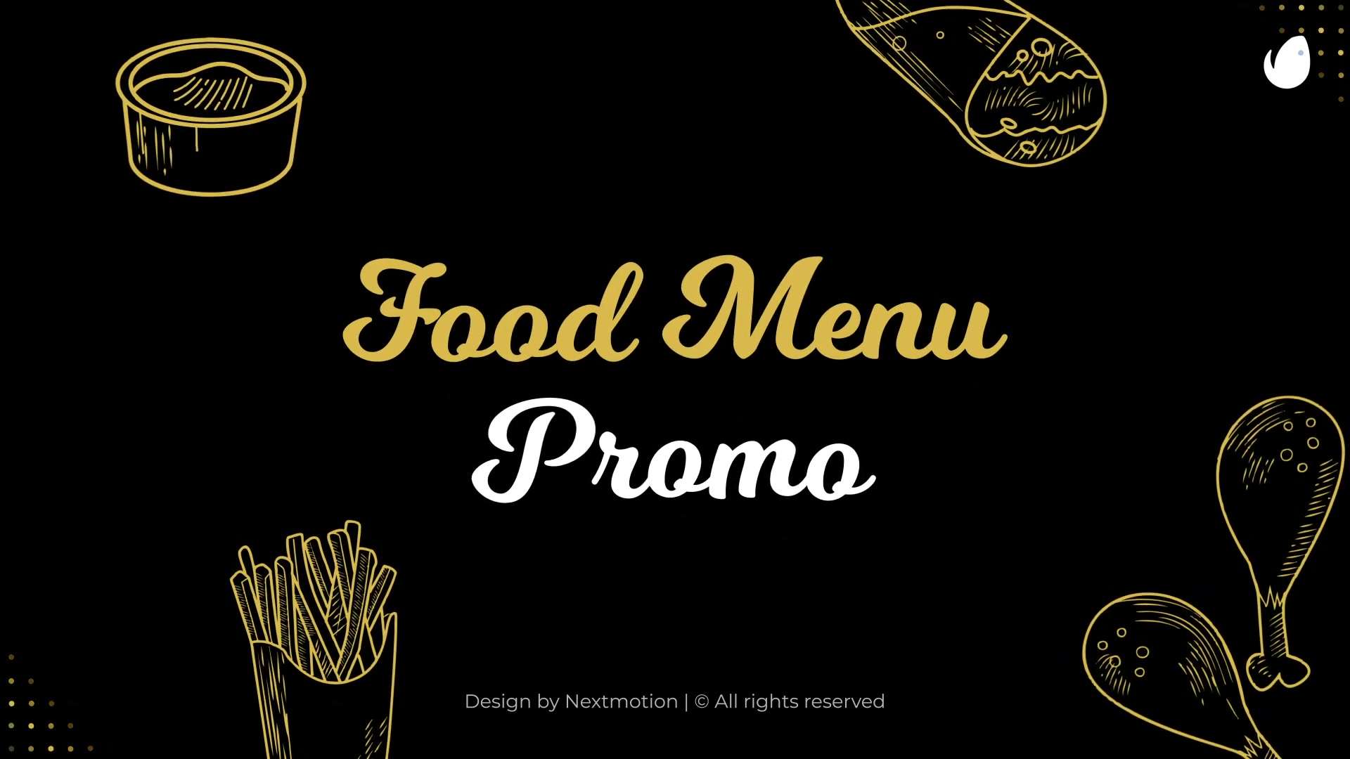 AE模板 | 美食快餐西汉堡餐厅禽物菜单促销介绍业务宣传开场片头动画