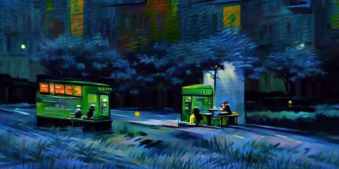 城市夜景油画AI